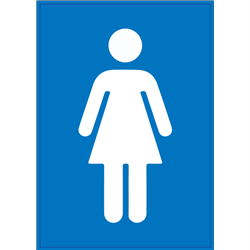 Restroom Stickers Vinyl Female White On Blue